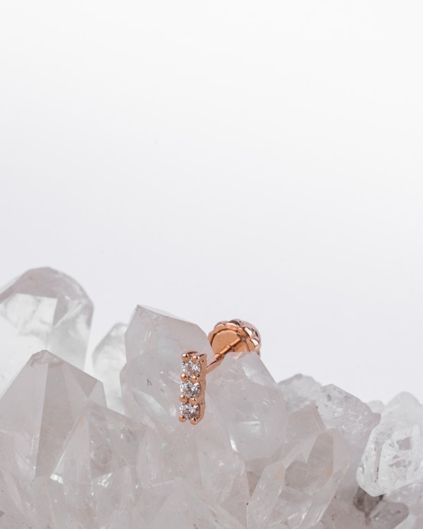 Brique Grand rose gold earring