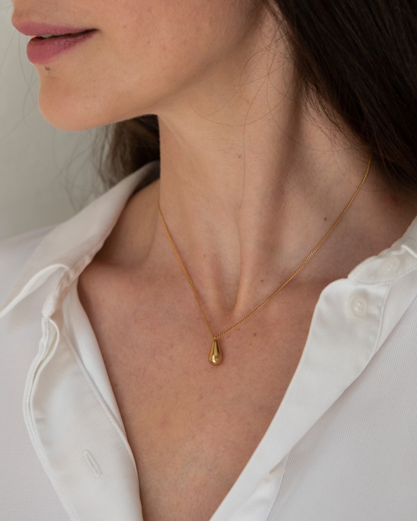 Drop gold-plated necklace