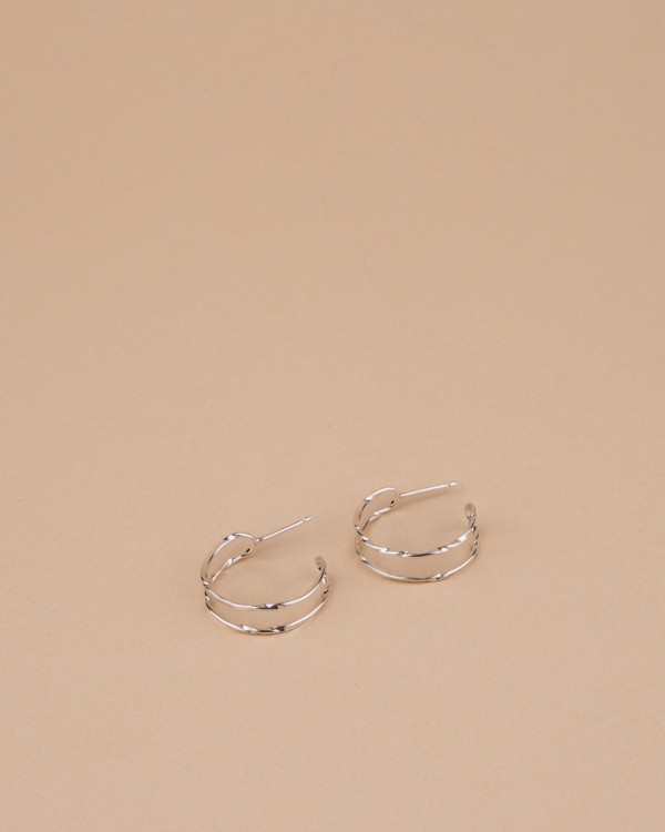 RIBBON 05 M silver earrings