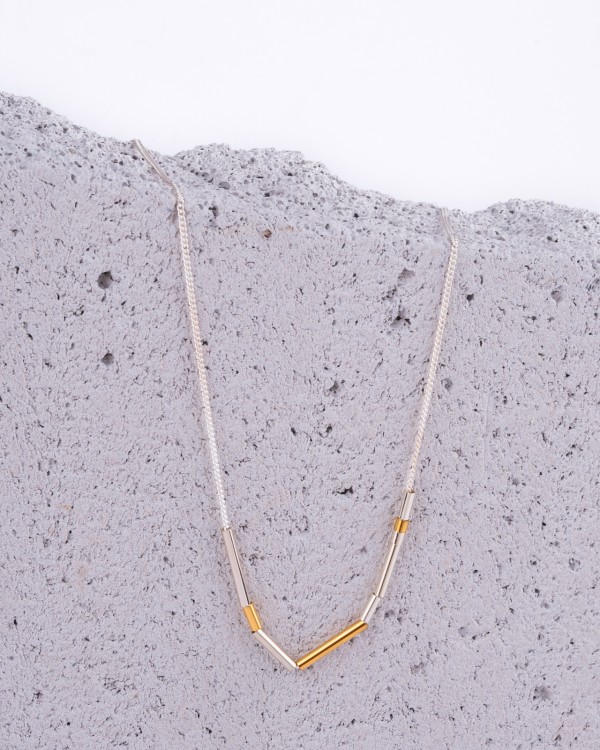 Sequence gold-plated necklace