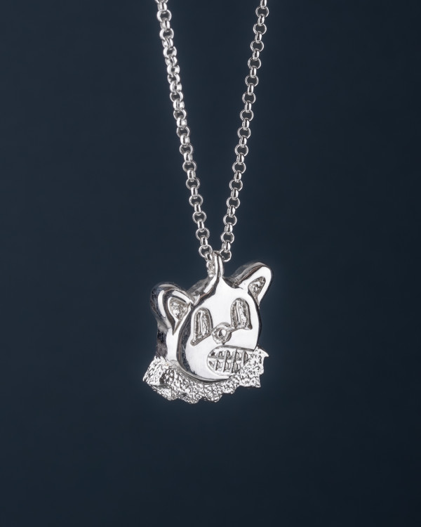 Dog silver necklace