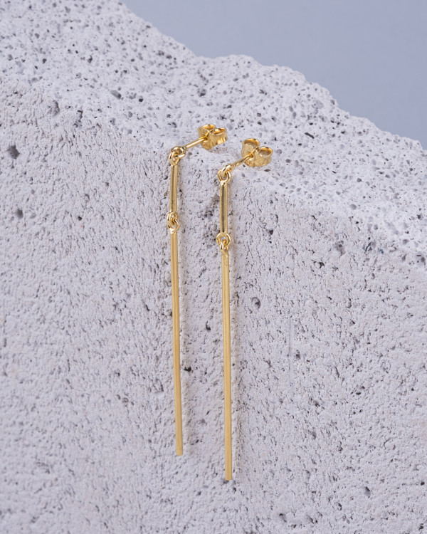 Lin big gold-plated earrings