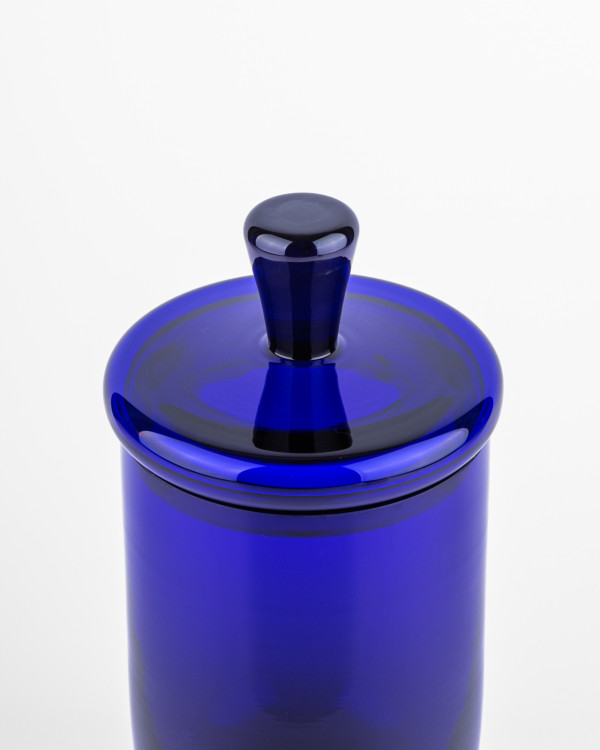 02L dark blue glass jar