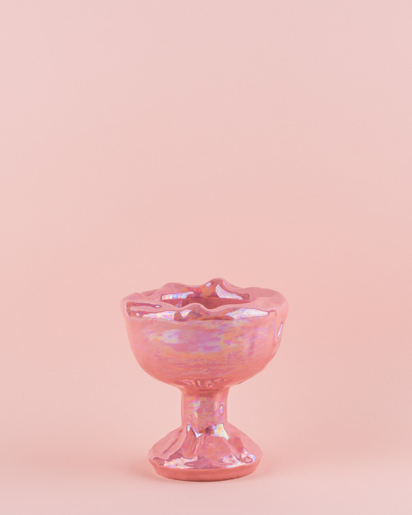 Pink Rainbow Melted goblet