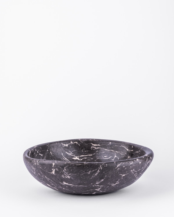 black-white Scagliola bowl