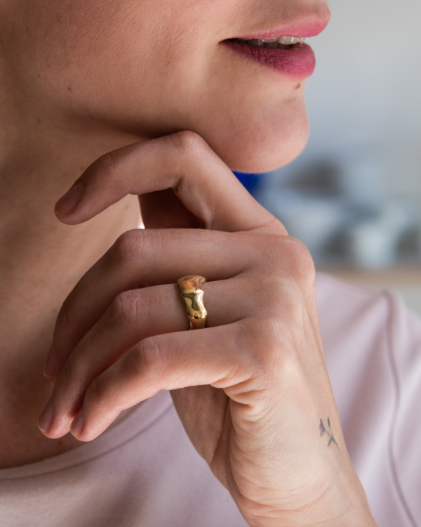 AWRY Bold gold-plated ring