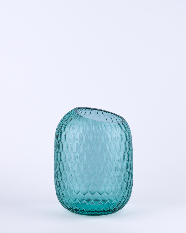 Beauty turquoise hexagon vase