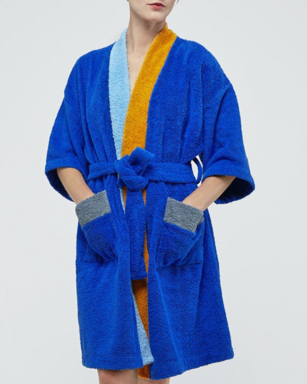 Home blue bathrobe