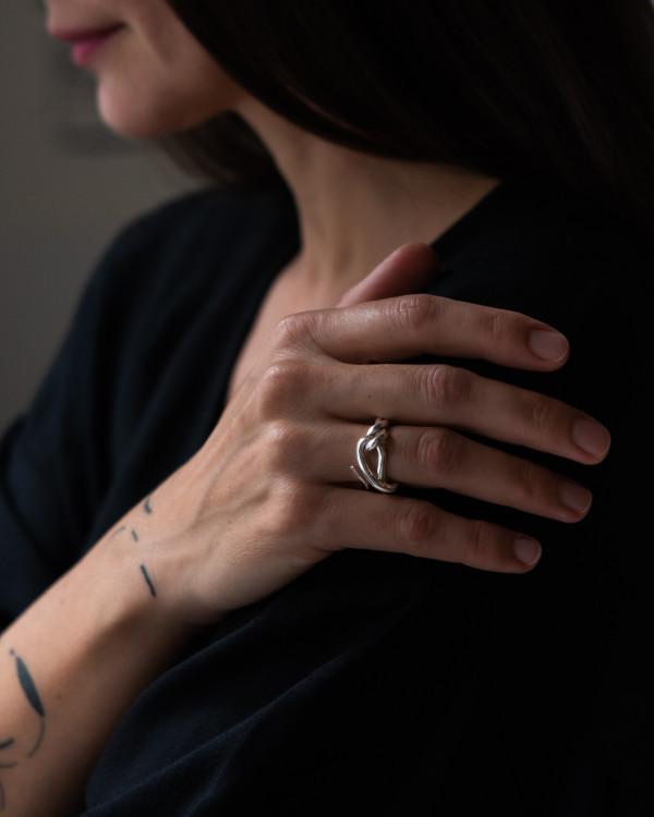 Tender Tendrils 5 silver ring