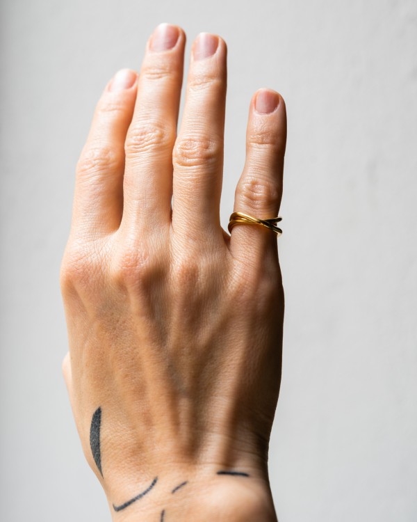 Signature gold-plated ring