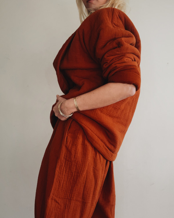 warm terracotta kimono