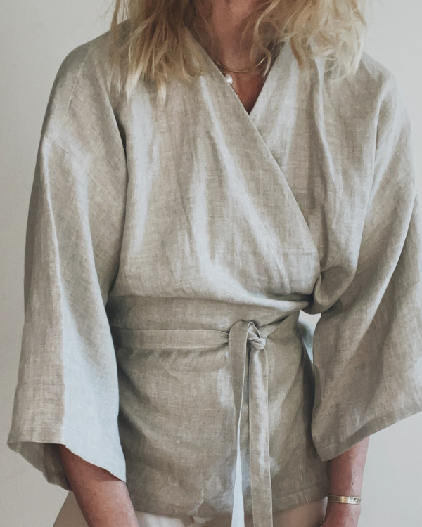 kimono krátke natural ľan