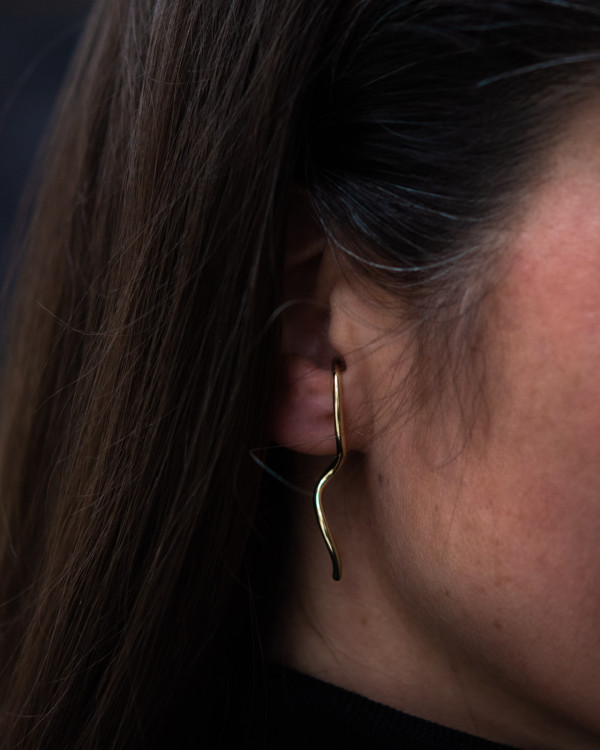 Bezier 04 gold-plated earrings