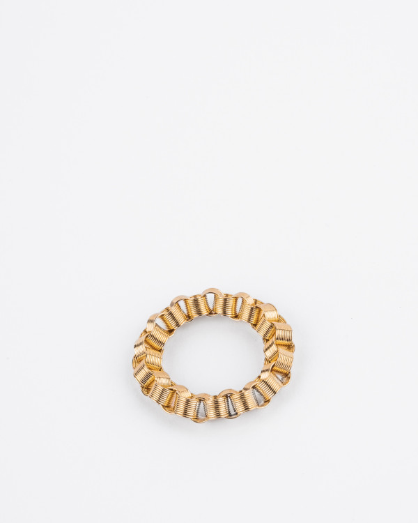 Chain gold-plated steel ring