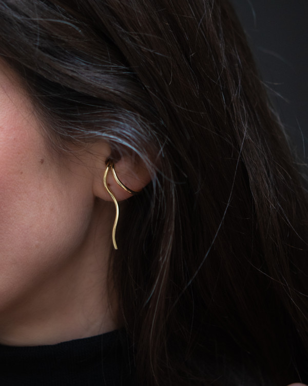 BEZIER 06 gold-plated earrings