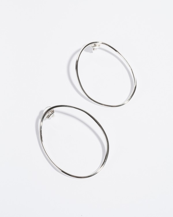OVAL silver earrings