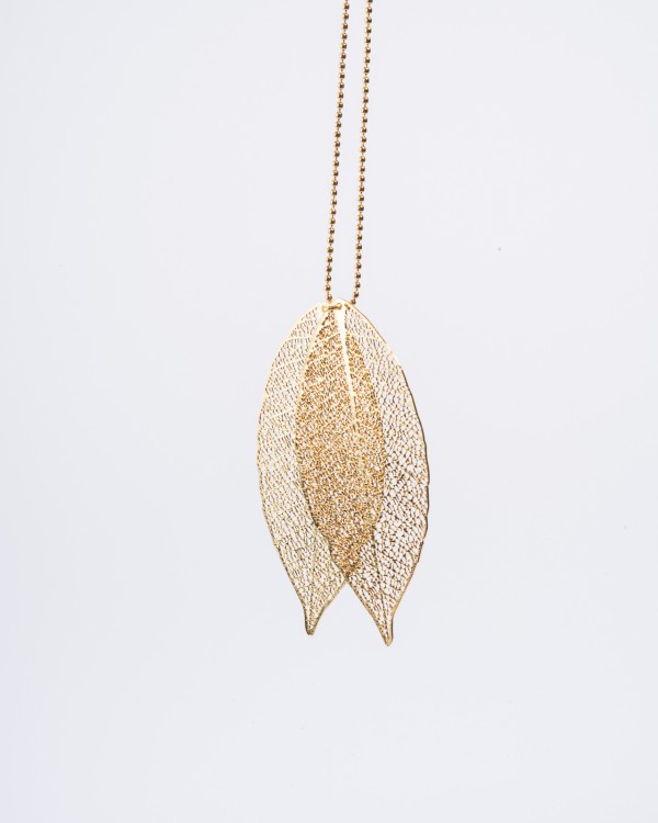 Bay leaf gold-plated steel...