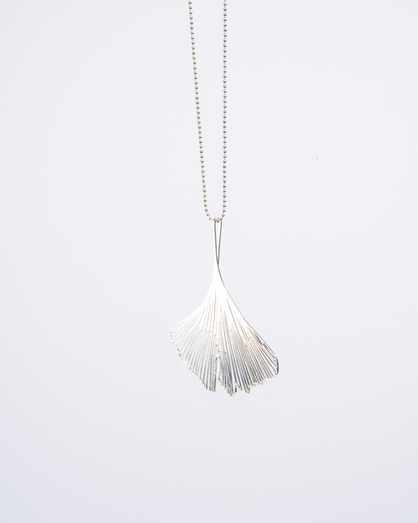 Ginkgo silver-plated necklace
