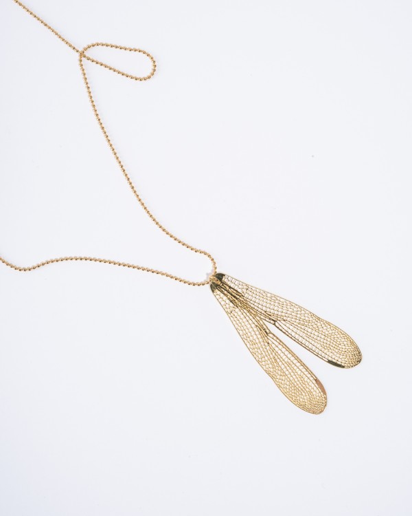Dragonfly gold-plated necklace