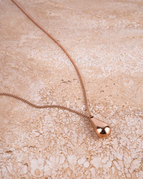 Drop rose gold-plated necklace