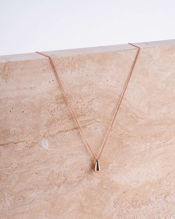 Drop rose gold-plated necklace