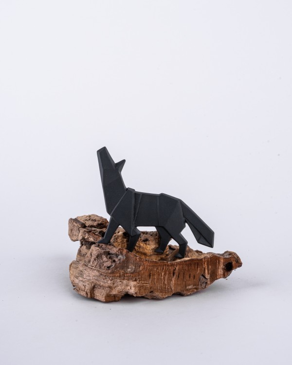 black wolf brooch