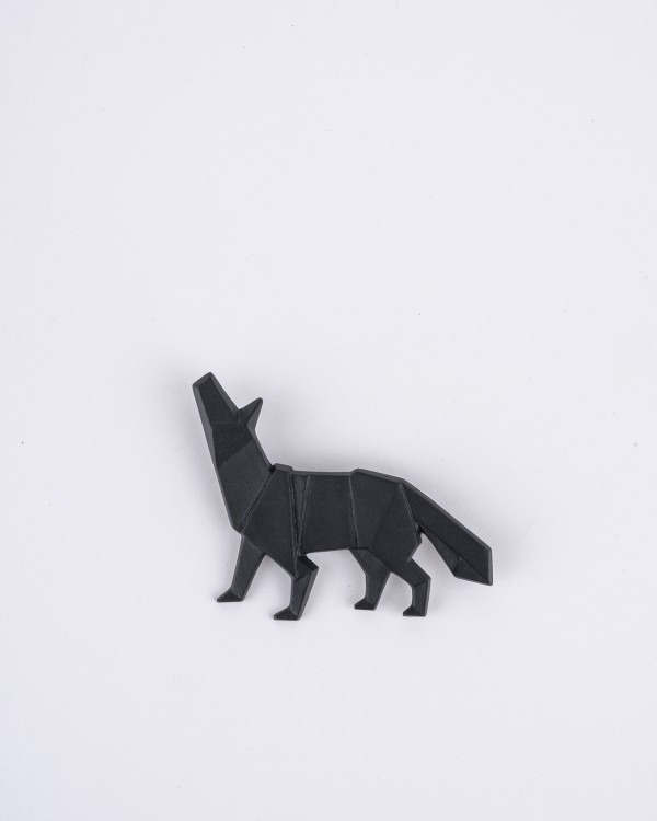 black wolf brooch