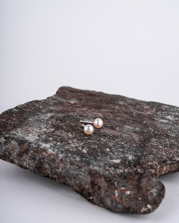 Simple Pearl silver earrings