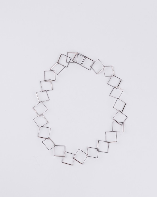 Cube simple silver necklace