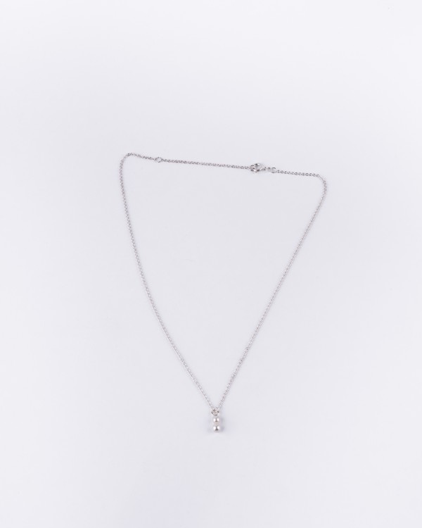 Double Pearl B silver necklace