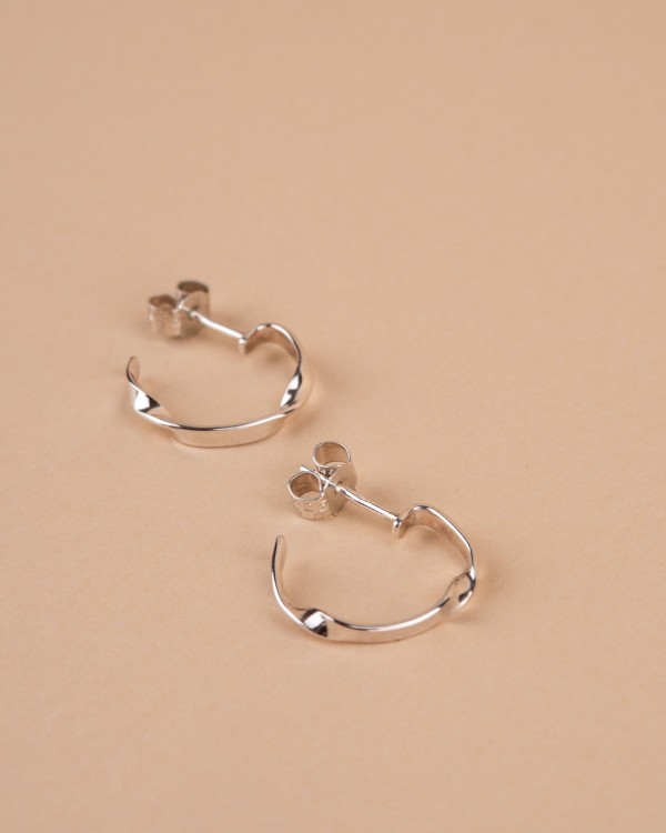 RIBBON 04 M silver earrings