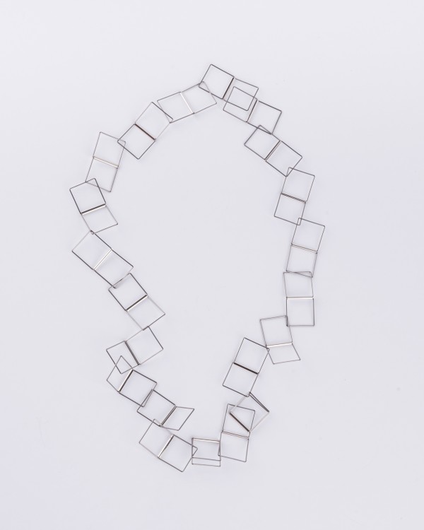 Cube duo silver necklace